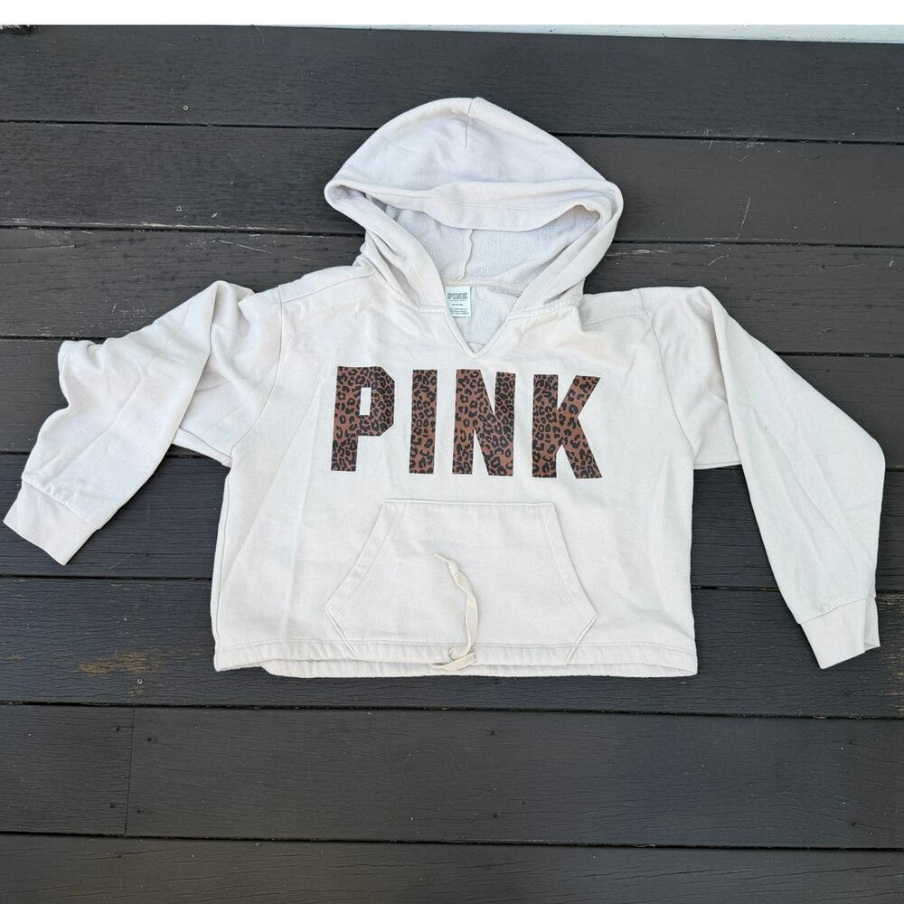 PINK Victoria’s Secret Leopard Logo Hoodie Medium Y2K
